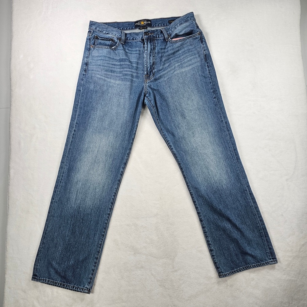 Lucky Brand 181 Relaxed Straight Jeans Mens 36x32 Blue Excellent 100% Cotton